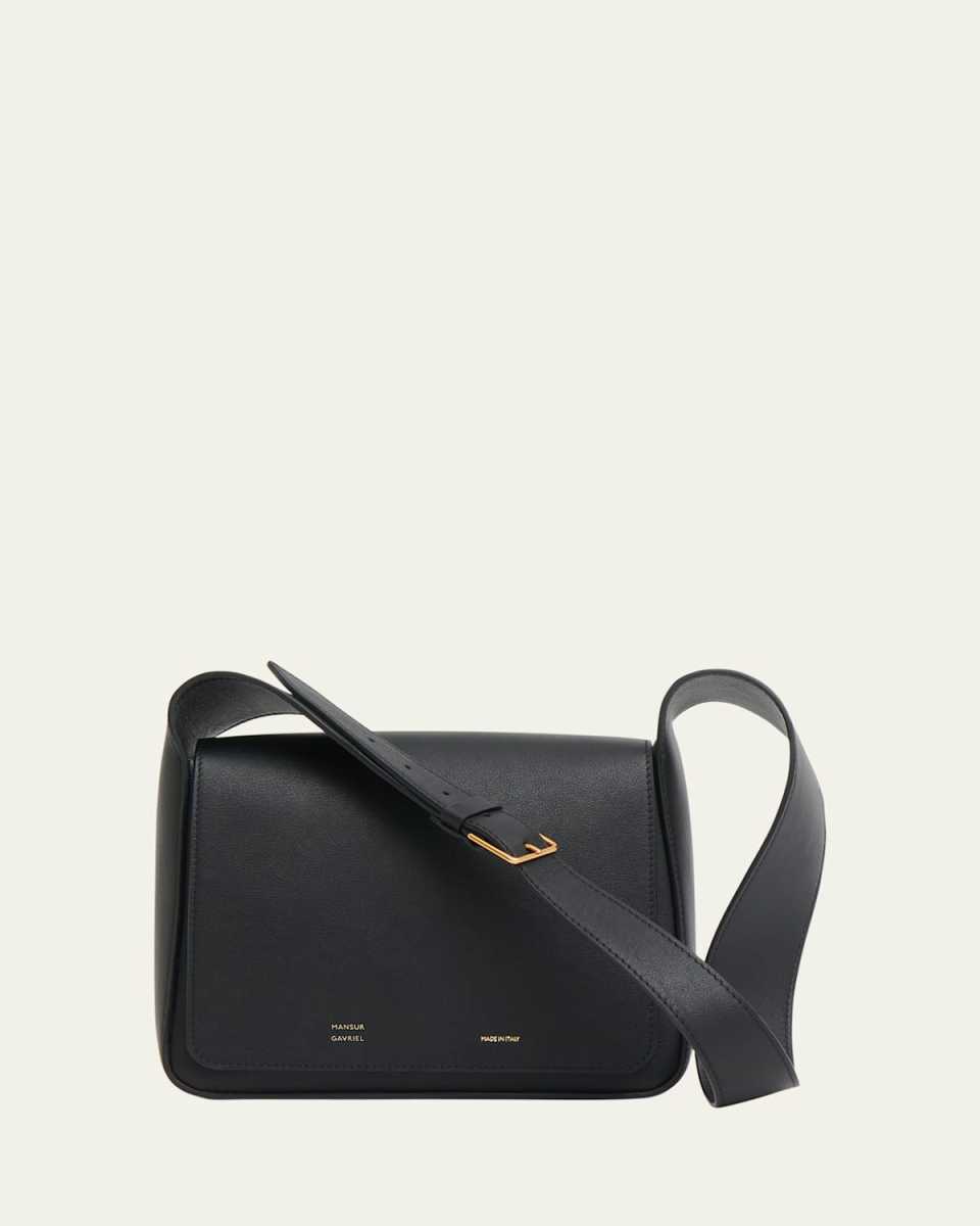 Flap Leather Box Shoulder Bag